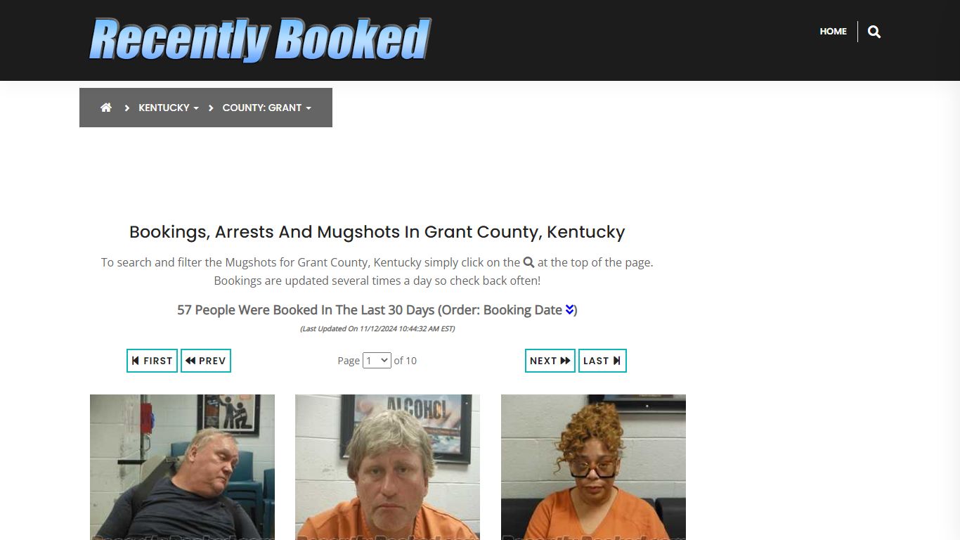 Bookings, Arrests and Mugshots in Grant County, Kentucky - Recently Booked